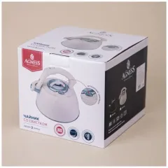 Чайник со свистком AGNESS ТЮДОР, с терм-м, индукция, 3 л., черный (908-065)