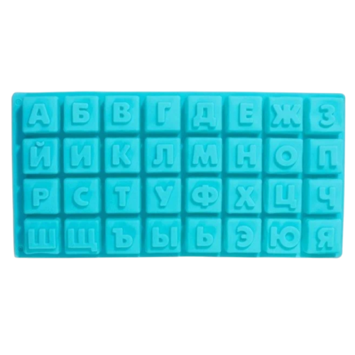 Форма для выпечки силикон Доляна «Буквы Алфавит», 35х18х3см, 32 ячейки (10896206)