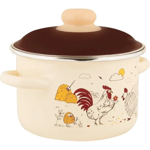 Кастрюля APPETITE Подворье, эмаль, 2,0л