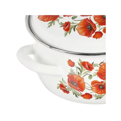 Кастрюля Daniks Маковый цвет, эмаль, 4 л. (61904-142/6-У)(492117)