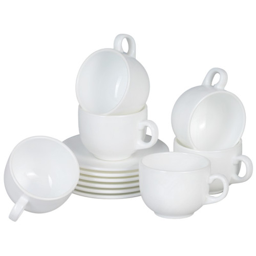 Набор чайный, 210 мл., керамика, LAVENIR, CB210-12 WHITE, 12 пр.