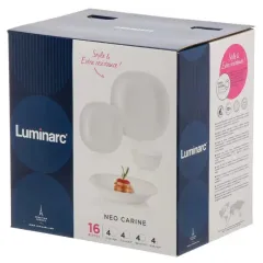 Набор столовый LUMINARC Carine White, стеклокерамика, 16 пр., белый (X1383)(510387)