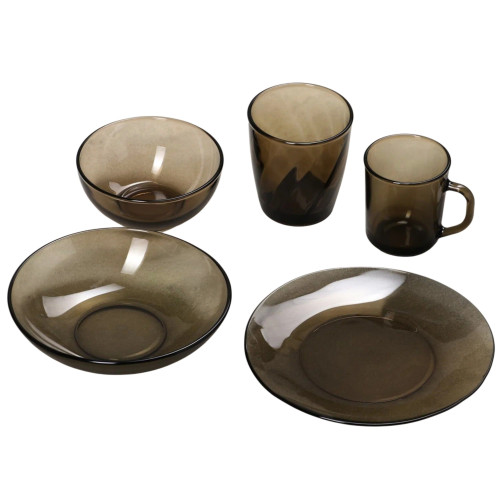 Набор столовый Basilico, стекло, дымчатый, 30 пр.(62076)(254796)