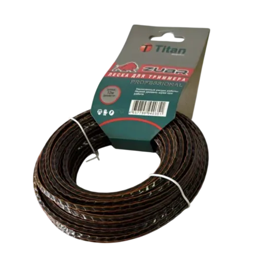 Леска для триммера TITAN (ZUBR PROFESSIONAL) 2,40ммх12м, квадрат, черн+оранж (937-024)