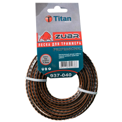 Леска для триммера TITAN (ZUBR PROFESSIONAL) 4,00ммх6м, квадрат, черн+оранж (937-040)