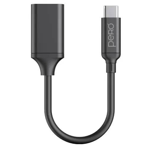 Адаптер USB 3.0 A вилка -  Type-C Pero AD15 OTG черный 