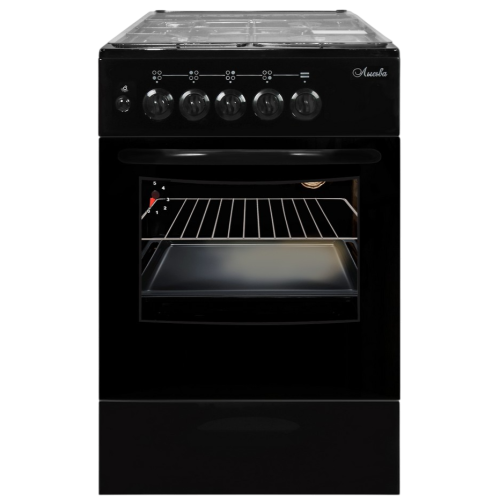 Газовая плита ЛЫСЬВА ГП 400 М2С-2у черная со стеклянной крышкой