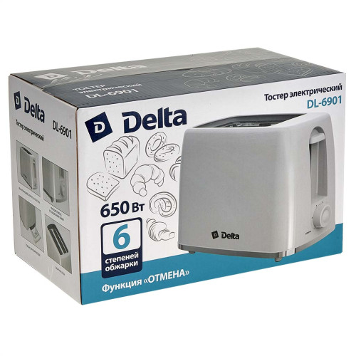 Тостер Delta DL-6901 белый