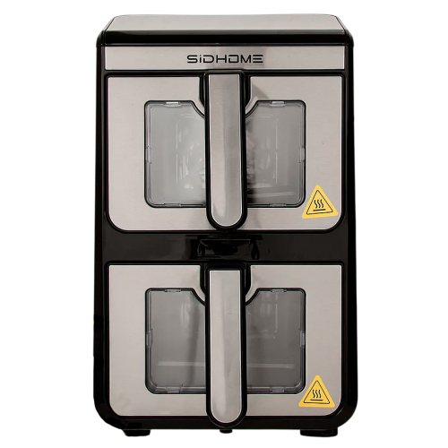 Аэрогриль SIDHOME AF-9012DTC, 10 л., 2 чаши, верт., черный