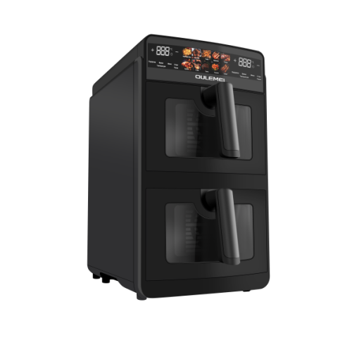 Аэрогриль OULEMEI OLM-KZF006, 10 л., 2 чаши, верт., черный