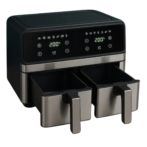 Аэрогриль BURKLE HD-Z033EB, 8л, 2 чаши, черный/метал.