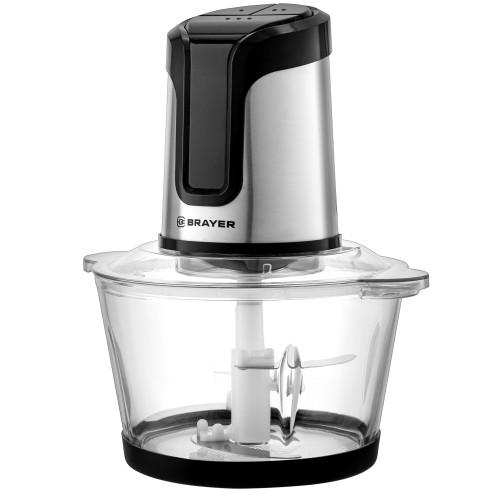 Измельчитель BRAYER BR1407, дисплей, нерж./черный/стекло