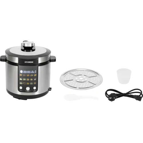 Мультиварка-скороварка HYUNDAI HYMC-2402, 6 л., черный/серебристый