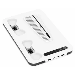 Зарядная док станция NN для Sony PS5 Slim c охлаждением, подсветкой, белая