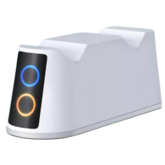 Зарядная док станция для геймпадов PS5 VOLFOX P5-102 DualSense, подсветка, белый