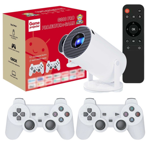 Проектор для игр и фильмов GAME PROJECTOR G300 PRO белый (2 геймпада)