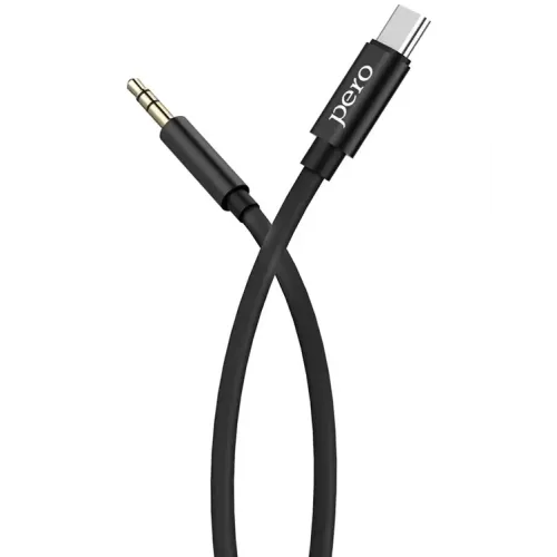 Кабель Type-C - AUX Jack 3.5mm Pero MC-02 1m черный (PRMC-02T1MB)