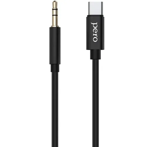 Кабель Type-C - AUX Jack 3.5mm Pero MC-02 1m черный (PRMC-02T1MB)