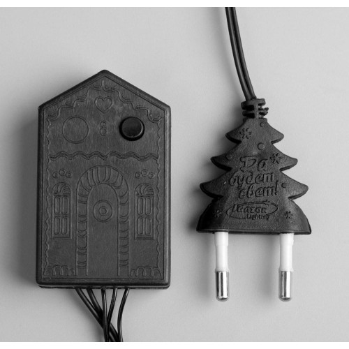 Гирлянда Нить 10м темная нить 100LED свечение белое, 8 режимов (3556788)