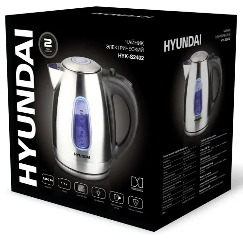 Чайник эл. HYUNDAI HYK-S2402 нерж./черный