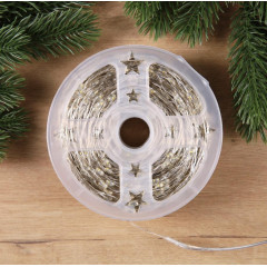 Гирлянда LUAZON LIGHTING Роса 200м серебристая нить, 2000 LED свечение теплое белое 36В (10547399)