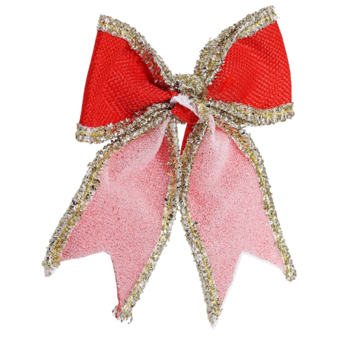 Украшение Зимнее волшебство Бант 14х14см красный (6949440)