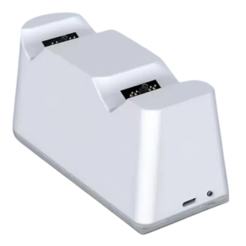 Зарядная док станция для геймпадов PS5 VOLFOX P5-102 DualSense, подсветка, белый
