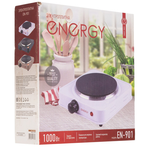 Настольная электроплита (диск 1) ENERGY EN-901E (159767) бежевая