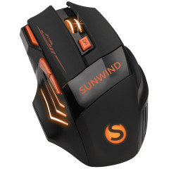 Мышь SunWind SW-M715GW черный/оранжевый