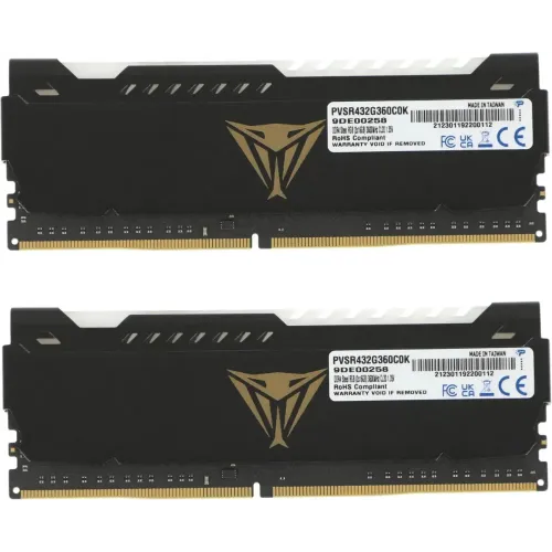 Память DDR4 32768Mb 3600MHz Patriot PVSR432G360C0K Viper Steel RGb RTL  PC4-24000 CL20 1.35В 2х16Gb