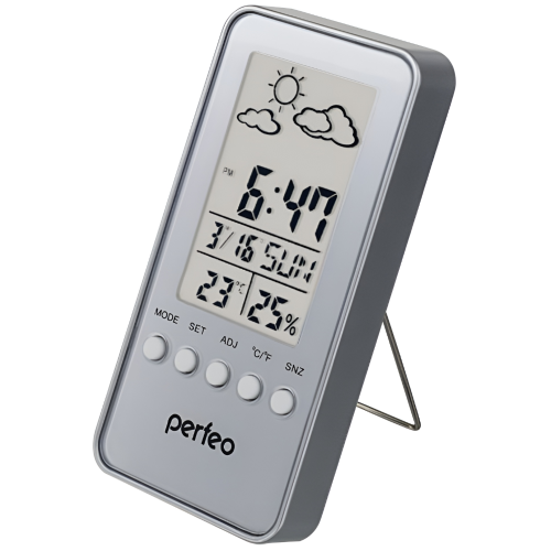Метеостанция PERFEO PF-A4864 WINDOW PF-S002A серебряный