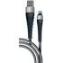 Кабель USB 3.0 A вилка - 8pin 1 м Borasco Lightning 1m 3А Fishbone усиленный серый (38508)