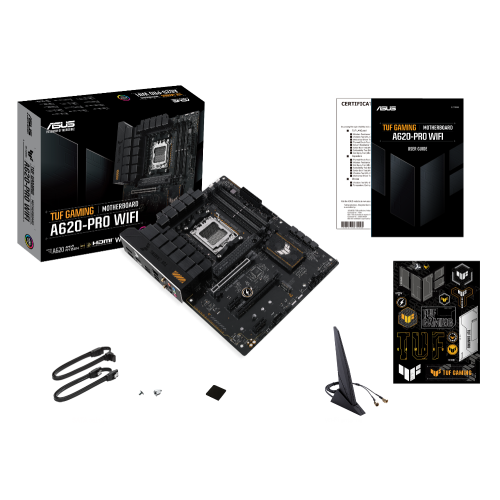 М/П SOC-AM5 ASUS TUF GAMING A620-PRO WIFI Soc-AM5 AMD A620 4xDDR5 ATX AC`97 8ch(7.1) 2.5Gg RAID+HDMI