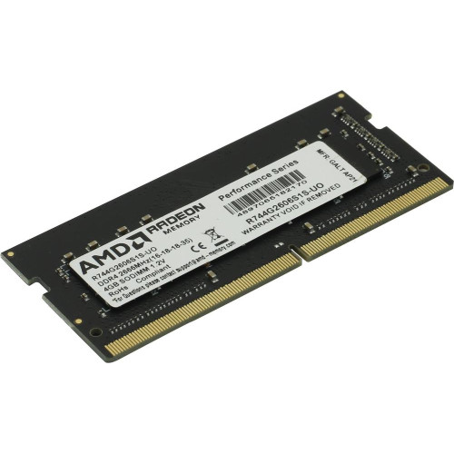 Память SO-DIMM DDR4 4096Mb 2666MHz AMD R744G2606S1S-U Radeon R7 Performance Series RTL PC4-21300 CL1