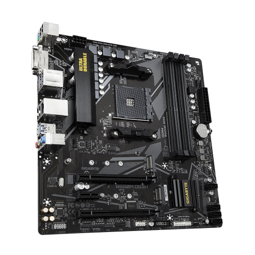 М/П SOC-AM4 Gigabyte B550M DS3H 4xDDR4 mATX AC`97 8ch(7.1) GbLAN RAID+DVI+HDM
