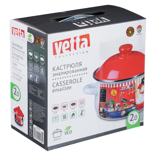 Кастрюля VETTA 2,0л Повар эмалированная, 18см (894-439)