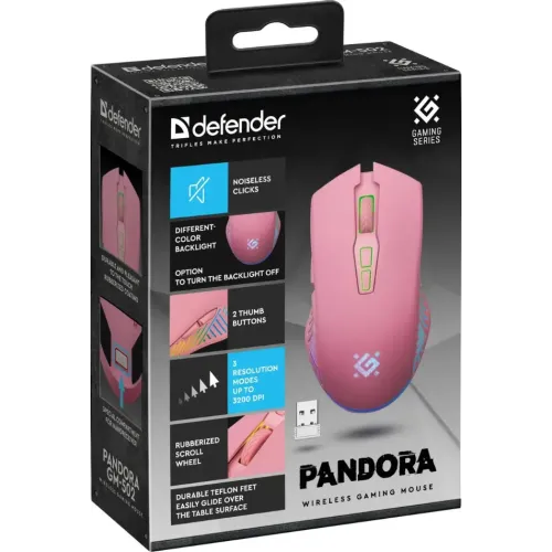 Мышь Defender PANDORA GM-502 розовый (*5)