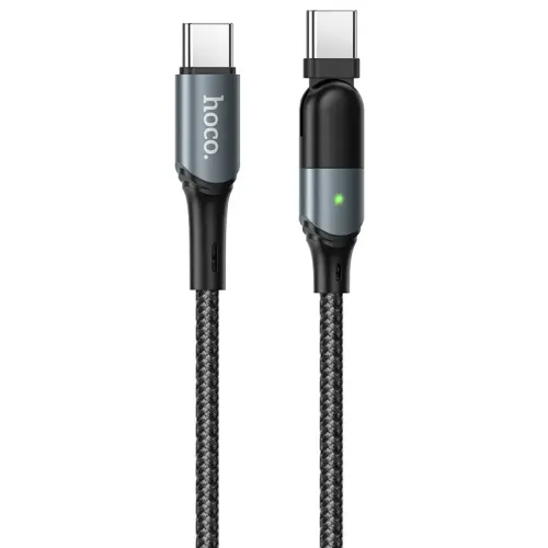Кабель USB 3.0 Type C - Type C 1.5 м Hoco U100 5.0A PD 100W нейлон (Black)