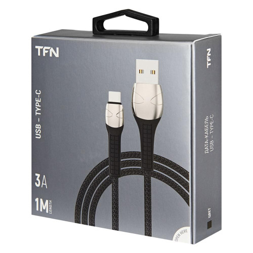 Кабель USB 2.0 A вилка - Type C 1 м TFN TFN-C-SPD-USBC1MBK