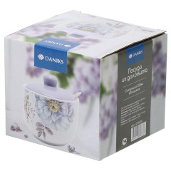 Сахарница доломит Daniks, Флорина, с ложкой, 500 мл. (419439)