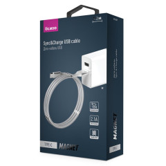 Кабель USB 2.0 A вилка - Type C 1.2 м OLMIO 2.1A MAGNET серый