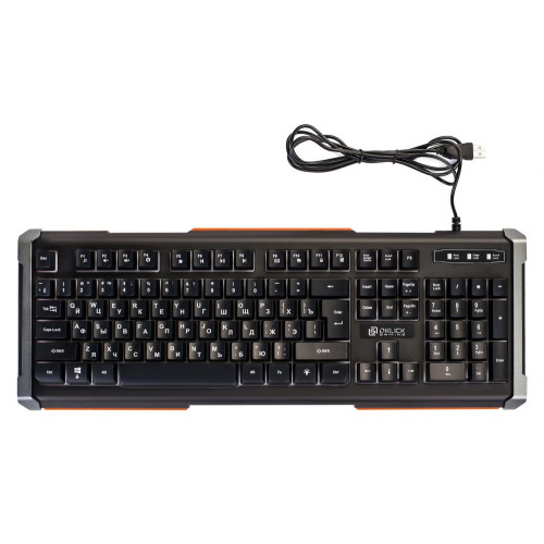 Клавиатура Oklick 710G черный/серый USB Multimedia LED