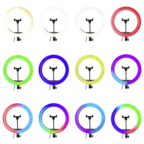 Кольцевая лампа WALKER  WLR-3350R со штативом 33 см, RGB свет