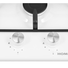 Стол газовый HOMSair HGE323GCWH белый домино