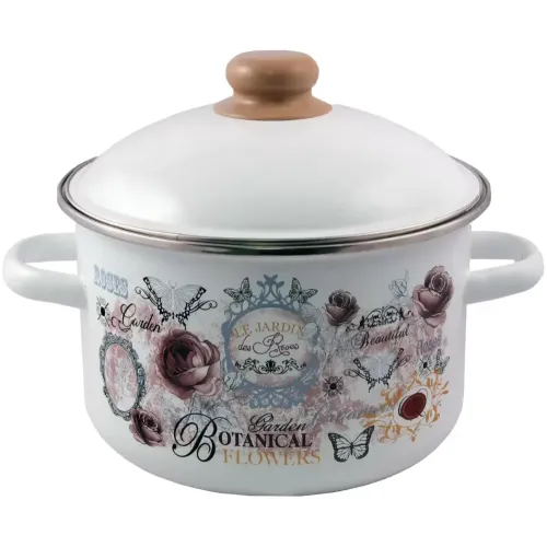 Кастрюля APPETITE Roses, эмаль, 5,5л (1RD221М)