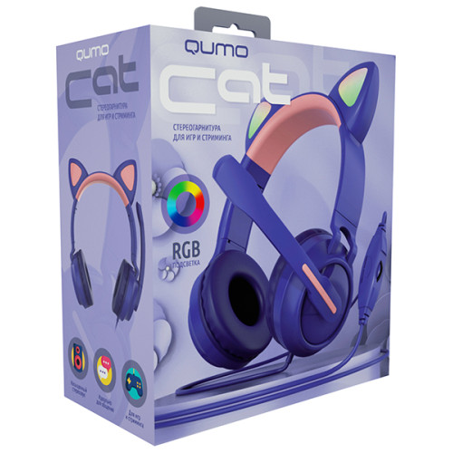 Гарнитура QUMO (33036) Game Cat Purple