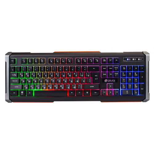 Клавиатура Oklick 710G черный/серый USB Multimedia LED