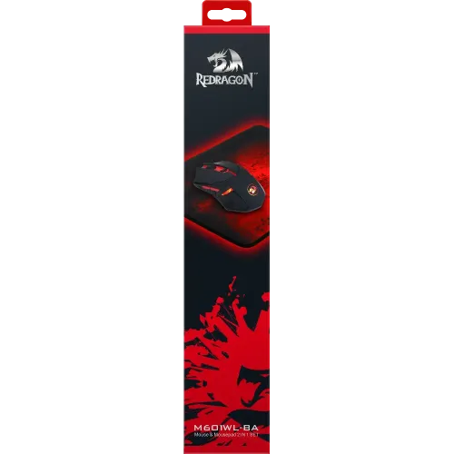 Набор игровой RedDragon M601WL-BA черный/красный игровая мышь + коврик для мыши