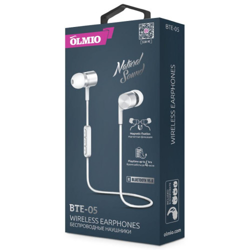 Гарнитура Bluetooth OLMIO BTE-05 белый