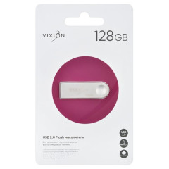 Карта USB2.0 128 GB VIXION Zink Alloy металлик